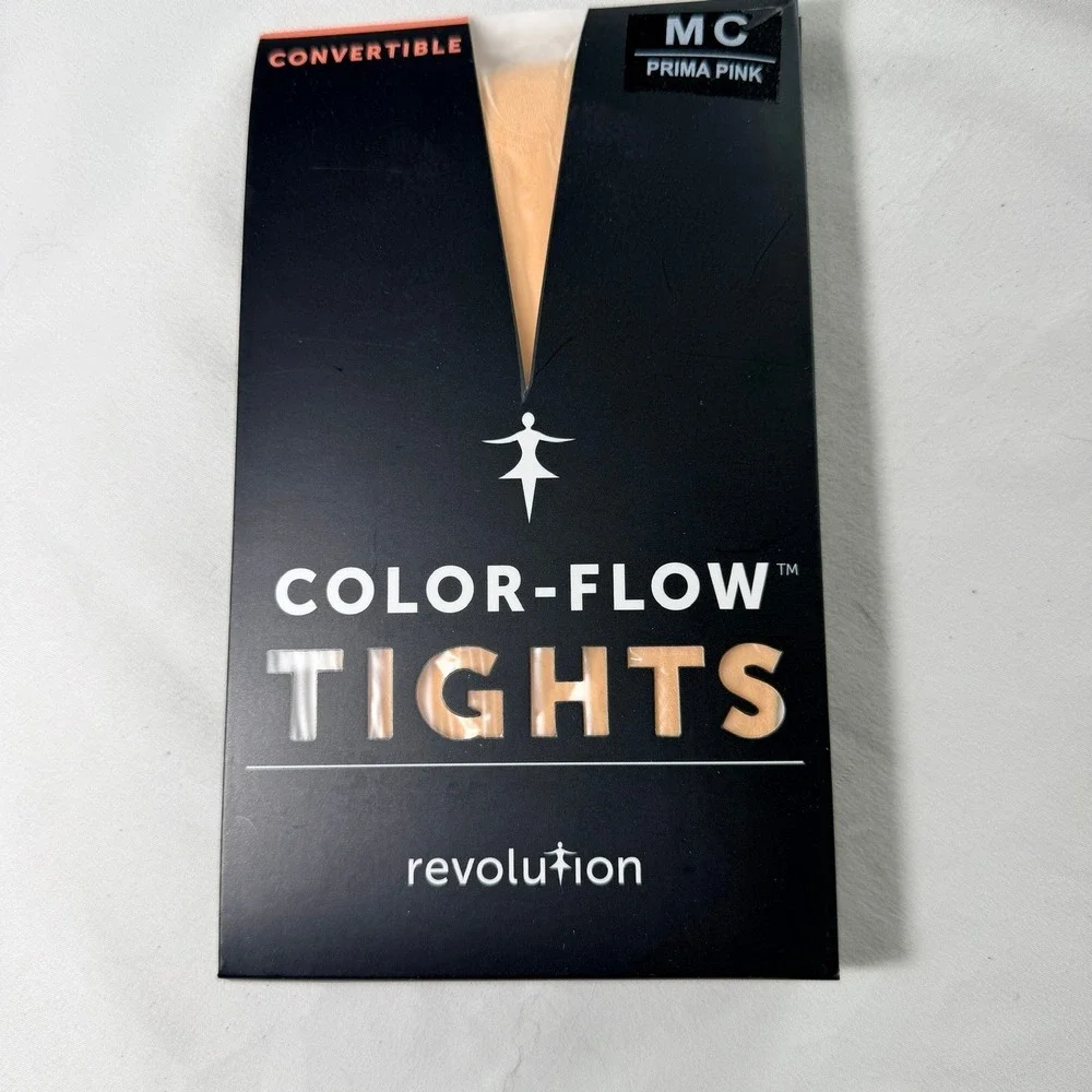 Revolution Color-Flow Convertible Dance Tights Prima Pink RD70002 Child MC New